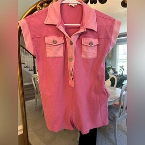 ODDI Kids Pink Waffle Knit Utility Jumper | Size XL